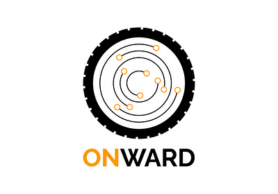 ONWARD Driverless Car Logo auto brand branding car connectivity dailylogochallenge design graphic design logo onward typography vector wheel