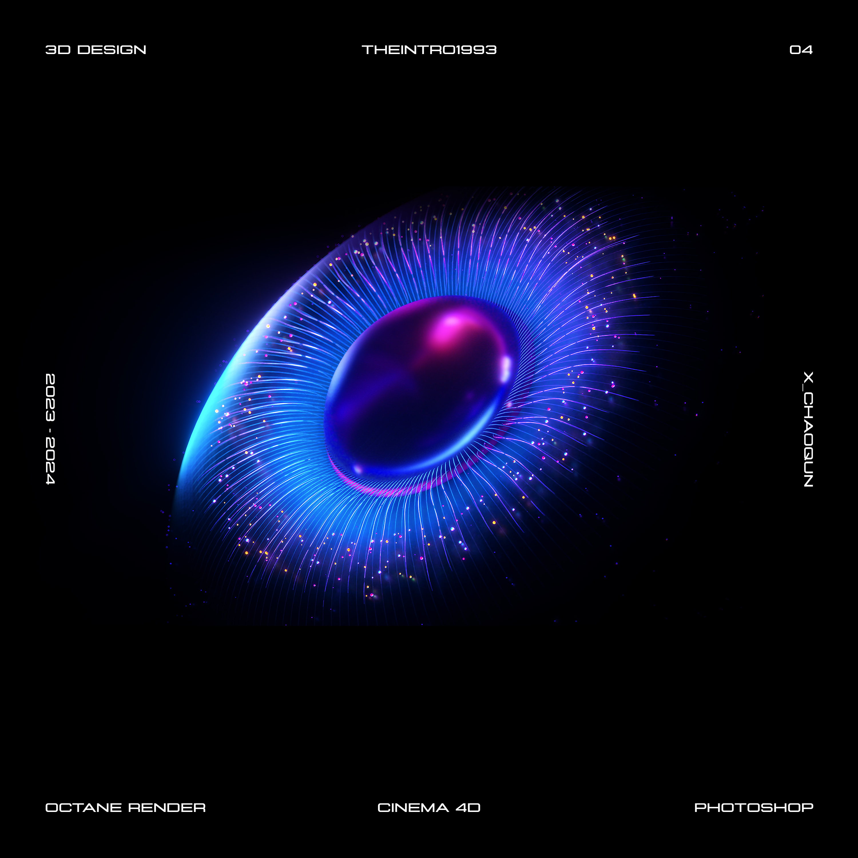 Tech-inspired 3D renderings vol.4 3d blue branding c4d design eye graphic design octane render technology ui