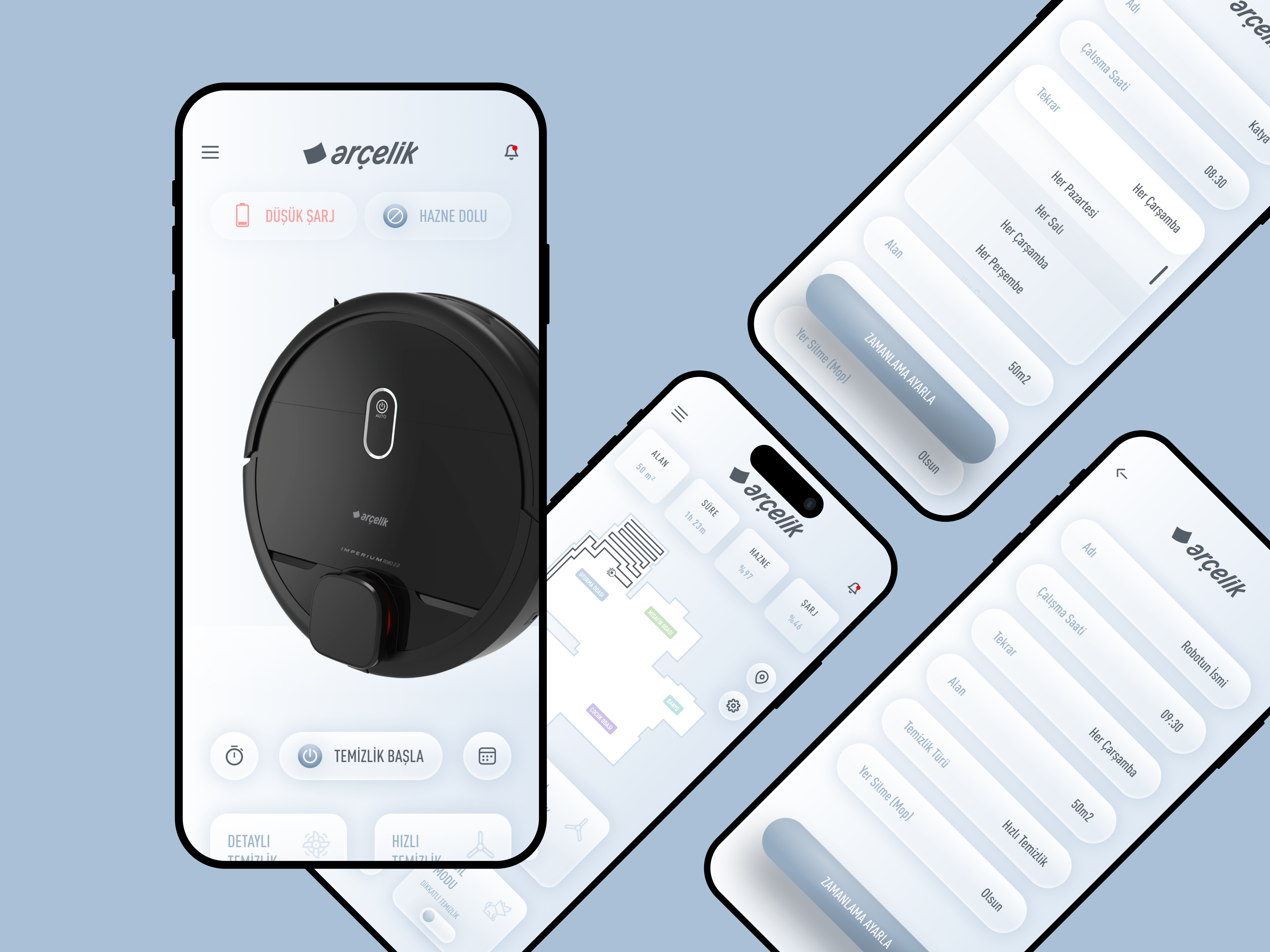 Arcelik Robot Vacuum App app application clean design mobile ui