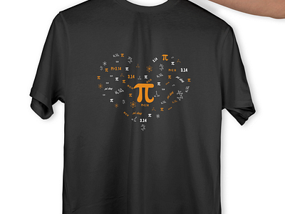 pi day t shirt design apparel design graphic design heartbeat illustration logo march14 pi pi day t shirt design trendy typography unique