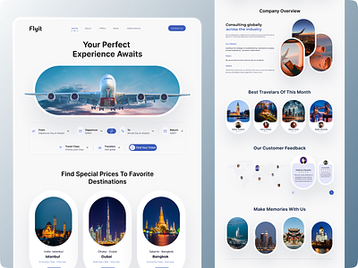 Flight Booking Website branding brandingdesign creativity designinspiration flight booking website graphic design minimalism motiongraphics typographydesign ui userexperience userinterface