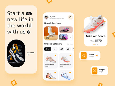 E-commerce Shoe App Design Concept 3d adidas app apps asif asifux asifuxdev dev e commerce figma minimalist nike shoe app shoes app ui uiux app ux website