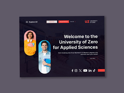 Uni Landing Page Design ai behance box branding design dribble fig figma graphic design illustration interface design landing page logo motion graphics ui uiux user interface vector