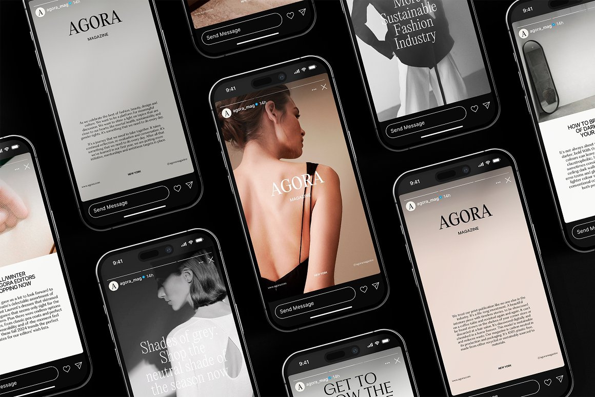 AGORA Instagram Mockups device mockup instagram mockup instagram post mockup instagram story mockup iphone mockup minimal mockup mockup phone mockup post mockup scene creator mockup showcase mockup social media mockups social post mockup story mockup