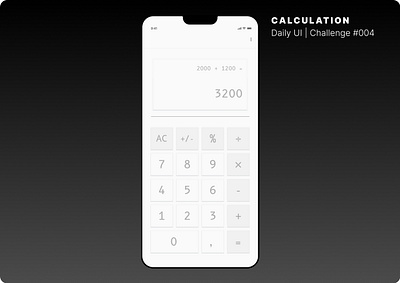 #004 | Calculator calculator challenge daily ui dailyui graphic design grey minimalist numbers simple ui