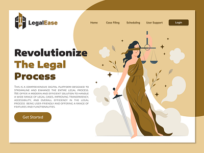 LegalEase - Law Firm Landing Page app branding design flat graphic design icon illustration illustrator logo minimal typography ui ux vector web website