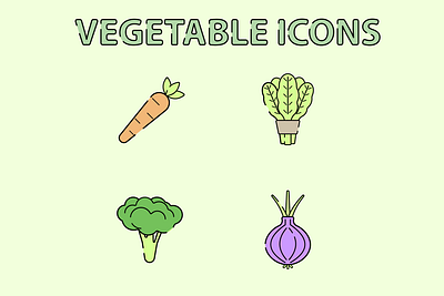 Cute Vegetable Icons icon vector