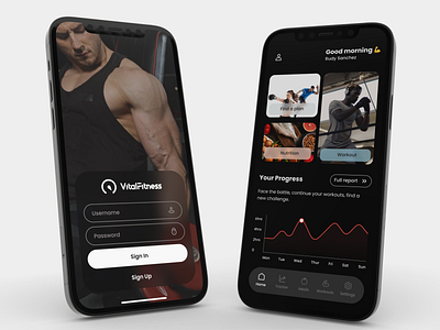 Mobile app design and development for Vital Fitness android app branding care creative creative ferry data visualization development figma fitness health ios iphone medical mobile ui react react native ui ux workout
