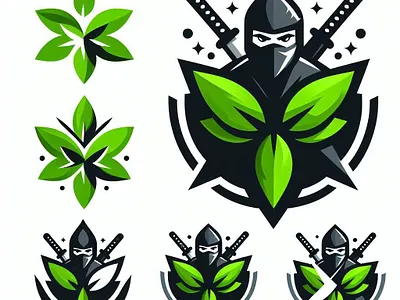 Logo Design, Ninja Logo, Growth Logo branding graphic design logo
