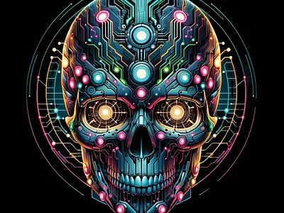 Digital Tech Skull