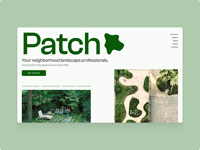 Patch Landscaping – Hero Redesign Concept design herosection ui webdesign website