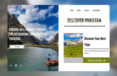 Enroute Pakistan landing page pakistan tourism tourismwebsite travel travelguide travelwebsite ui web websitedesign webui