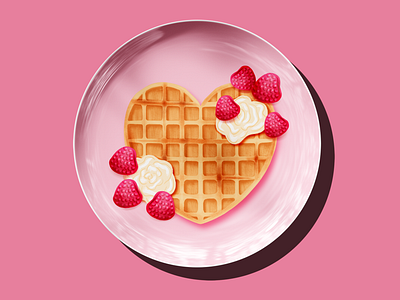 Valentine's Breakfast Plate art creative design digital art graphic design graphic designer illustration illustrator photoshop procreate product surface design