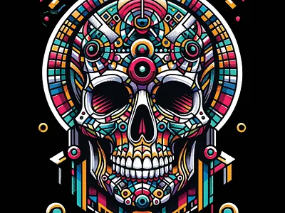 Stained Glass Skull