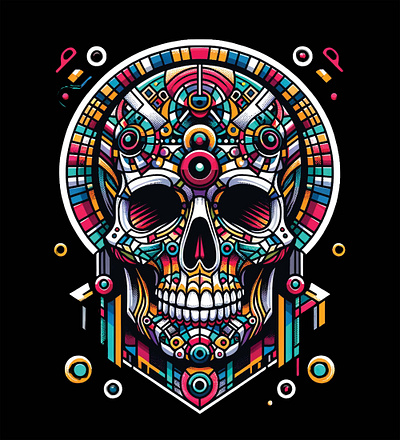 Stained Glass Skull