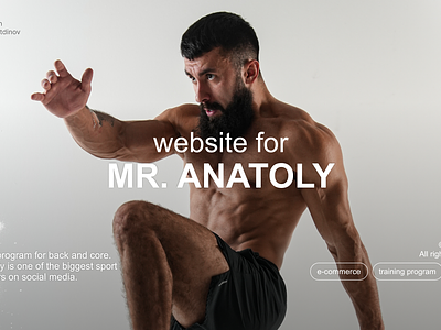 Website for Mr. Anatoly adobe illustrator adobe photoshop branding e commerce figma fitness graphic design gym influencer landing page minimal mobile sport ui ux vector vladimir shmondenko web design