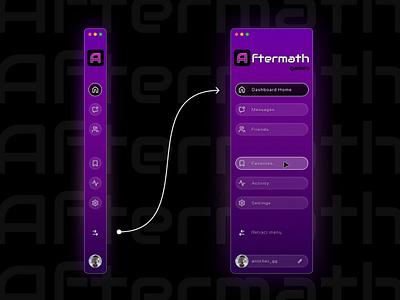 Aftermath Games Expandable Menu branding design figma graphic design illustration interface design logo ui ux vector visual design web design