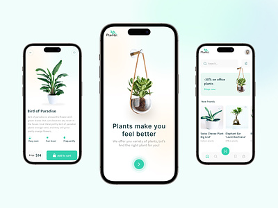 Plants Shop App Concept app asifuxdev buy tree e commerce minimalist plant shop plant shop app shop ui visual design