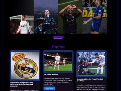 A sleek and dynamic Cristiano Ronaldo landing page. branding landing page landingpage portfolio symbol web design webdesign website website design wordpress