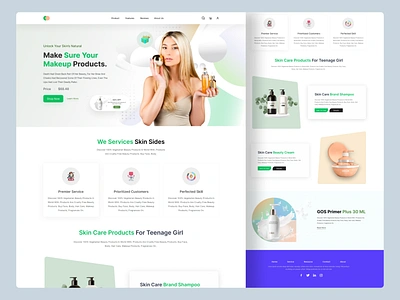 Website for a Cosmetic Makeup website landing page. beauty beauty care website beauty landing page beauty social platform cosmetic design ecommerce website hair expert website landing page makeup makeup education makeup website service skincare skincare products store ux web website website design