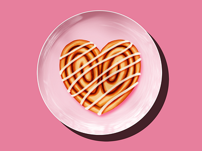 Valentine's Day Breakfast Plate art digital art graphic design illustration illustrator photoshop procreate product surface design
