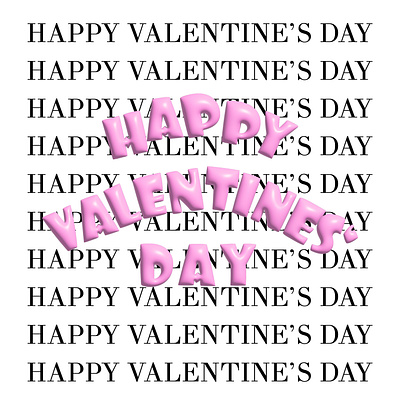 Valentine's Day banner. 3D, inflated text, bubble text banner bubble bubble gum design 3d graphic design inflated text poster text