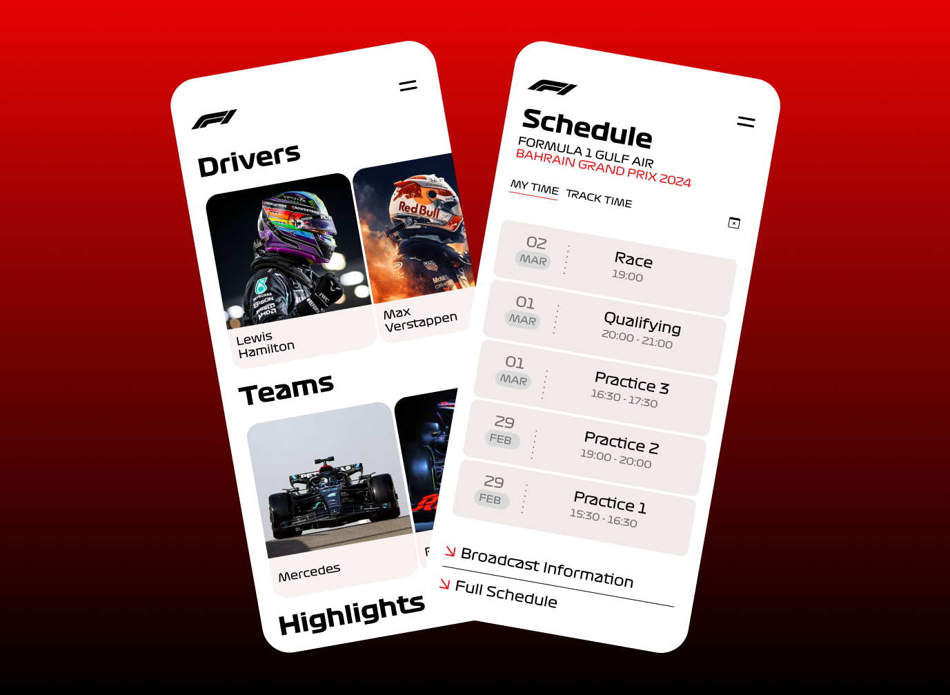 F1 Mobile App by Magdalena on Dribbble