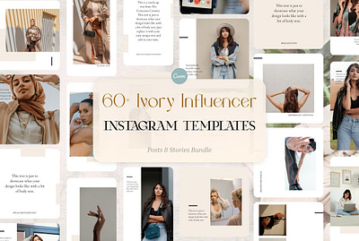 Ivory Influencer Instagram Canva Template canva instagram template ivory social media