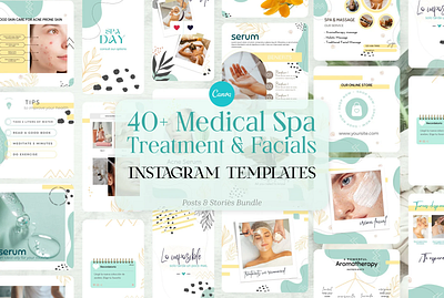 Medical Spa Instagram Post & Stories Template canva instagram template medical social media spa