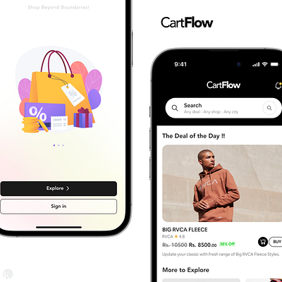 CartFlow app design ui ux