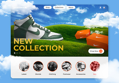Online sneaker store graphic design ui ux web design