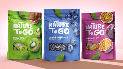 Nature to Go dried fruits adobe dimension adobe illustrator adobe photoshop dried fruit packaging dried fruits food packaging freelancer fruit packaging graphic design mockup packaging packaging design packaging designer pouch bag pouch design pouch designer pouch mockup pouch packaging snack snack packaging