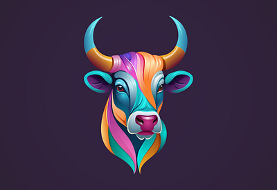 Bull Head Logo Vector Illustration buffalo