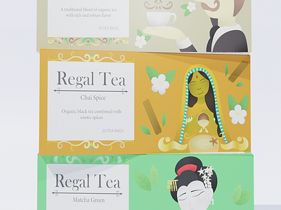 Regal Tea (Package Design) branding illustration logo package design