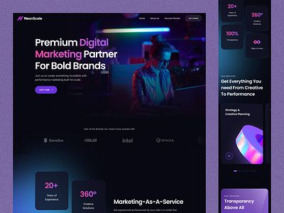 NeonScale - Marketing Web Design design home home page homepage landingpage page site ui ui design uidesign uiux ux uxui web web design webdesign webpage website website design website page