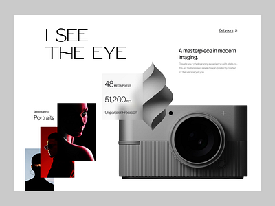 The Eye - A concept landing page design for a futuristic camera. adobe photoshop design figma framer landing page ui ui design user experience ux web design webflow