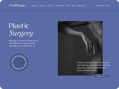 VIVID VISAGE - plastic surgery clinic web-design concept branding graphic design logo typography ui web design
