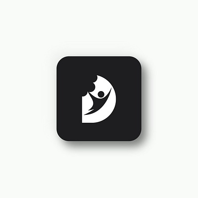 Diet App Icon. app diet food happy person healthy person icon letter d logo monogram logo sport