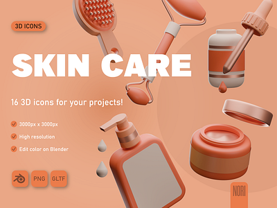 Skincare | 3D Icons Set 3d 3dart 3dillustration 3dmodeling blender branding design illustration logo ui