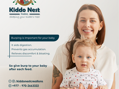 Burping is important to your Baby design services dwork graphics design kiddonest social media post