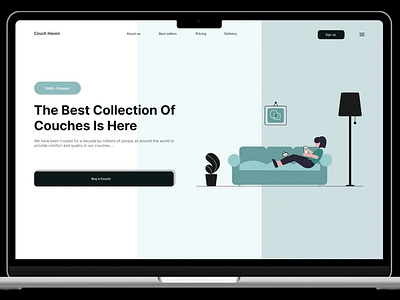 Couch Haven's New Look! Landing Page Redesign animation app branding design graphic design illustration logo mobile app ui uiux web design