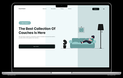 Couch Haven's New Look! Landing Page Redesign animation app branding design graphic design illustration logo mobile app ui uiux web design