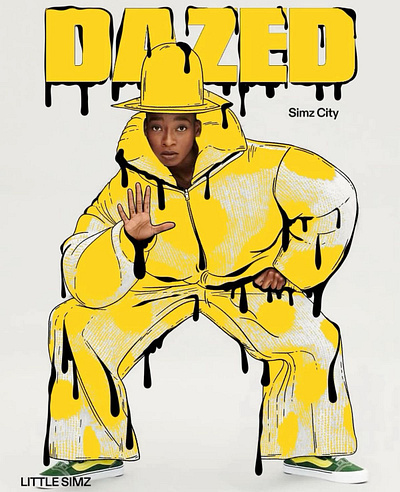 Simz x Dazed Magazine | Nomehas art cover dazed design diseño dripping fashion illustration magazine nomehas simz yellow