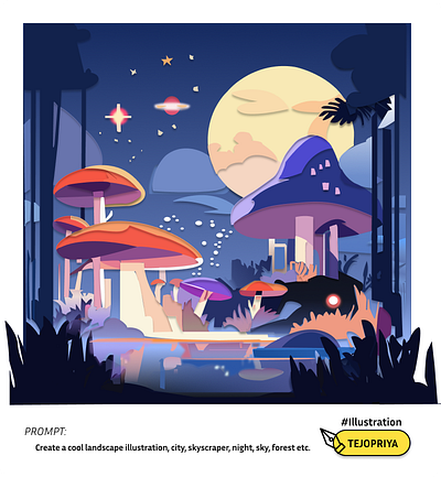 Night landscape Illustration animation figbruary2024 figma graphic design illustration ui uiux