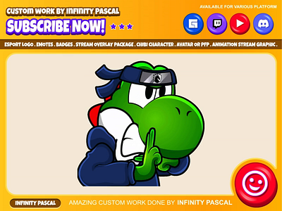 🦖Yoshi Kagebunshin No Jutsu 🦖 2d animation character illustration concept artwork custom design design digital drawing dinosaur discord emotes facebook emotes freelance designer graphic design illustration loyalty badges open commission original character streamer twitch emotes yoshi dino youtube emotes