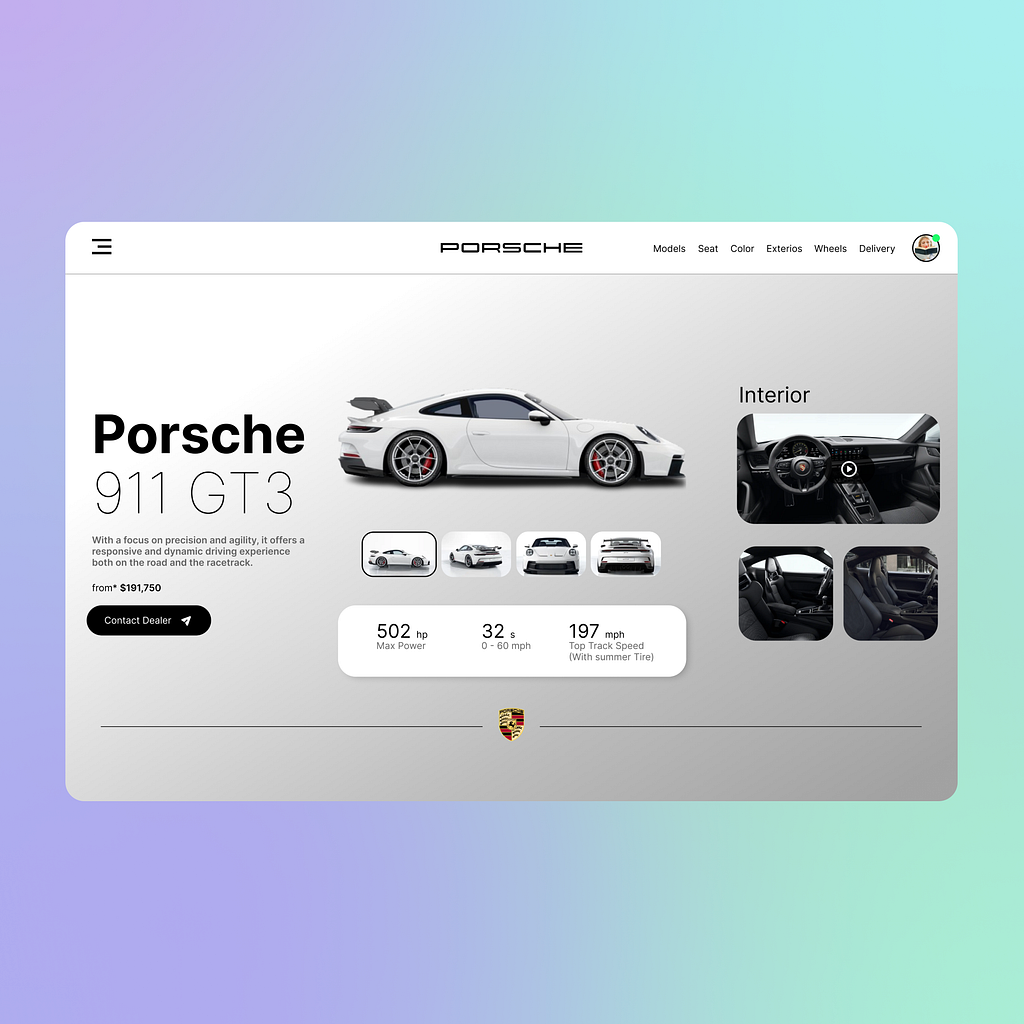 Porsche 911 GT3 UI Design