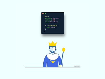 CSS King (comiCSS) cartoon comic comics comicss css css art css drawing css illustration css3 html html5 illustration joke vector