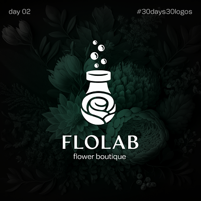 Flolab - flower boutique boutique flower lab logo rose