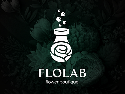 Flolab - flower boutique boutique flower lab logo rose