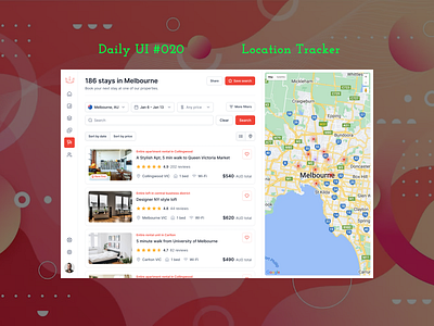 Daily UI #020 - Location Tracker branding daily ui day 20 homepage hotel booking loaction tracker map design mobile room ui ux website